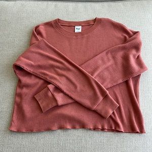 Cropped Waffle knit top